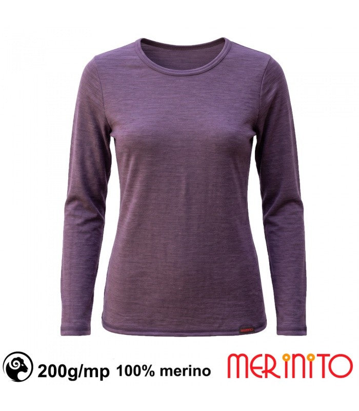 Bluză damă Merinito 200g, 100% lână merino extrafină – Purple Jersey