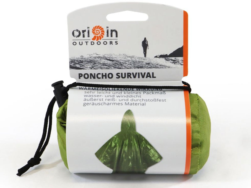 Poncho de Urgență Origin Outdoors – Impermeabil, Ultra-Ușor, Compact cu Glugă