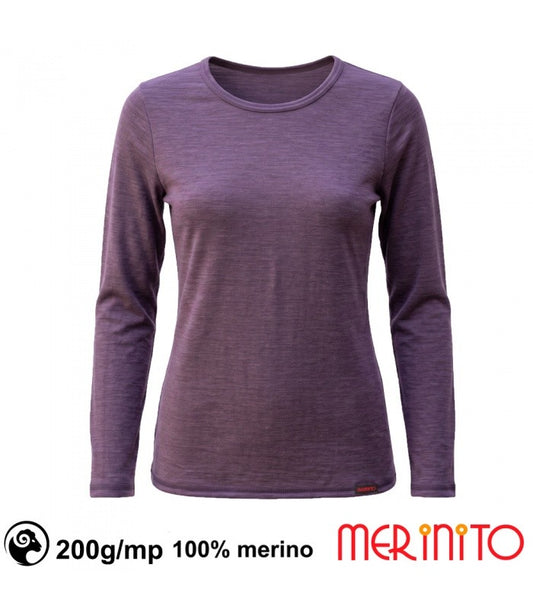 Bluză damă Merinito 200g, 100% lână merino extrafină – Purple Jersey