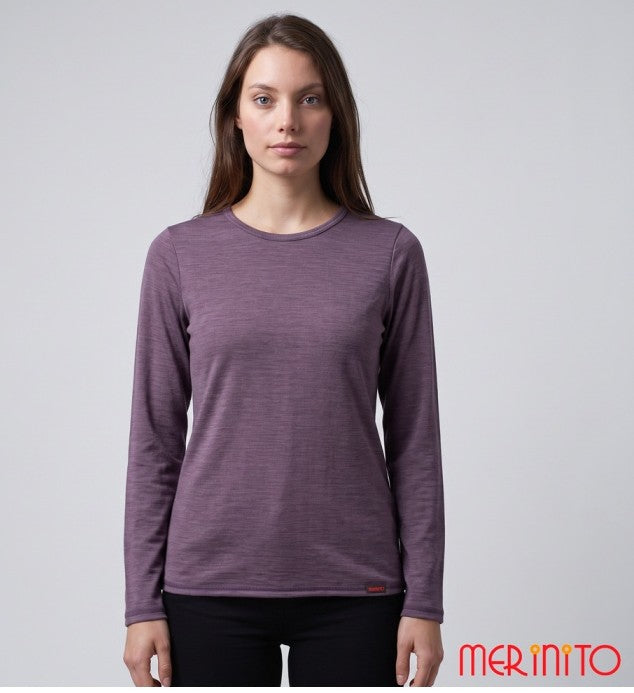 Bluză damă Merinito 200g, 100% lână merino extrafină – Purple Jersey