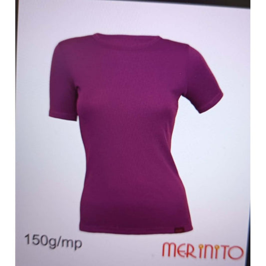 Tricou dama Merinito 150g 100% lana merinos magenta