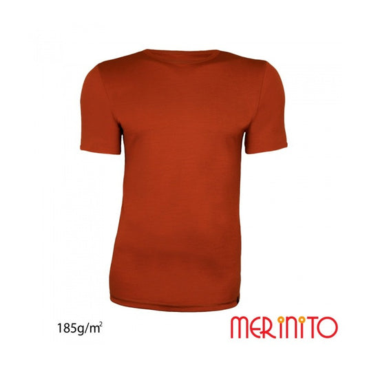 Tricou barbati Merinito 185g 100% lana merinos molten lava
