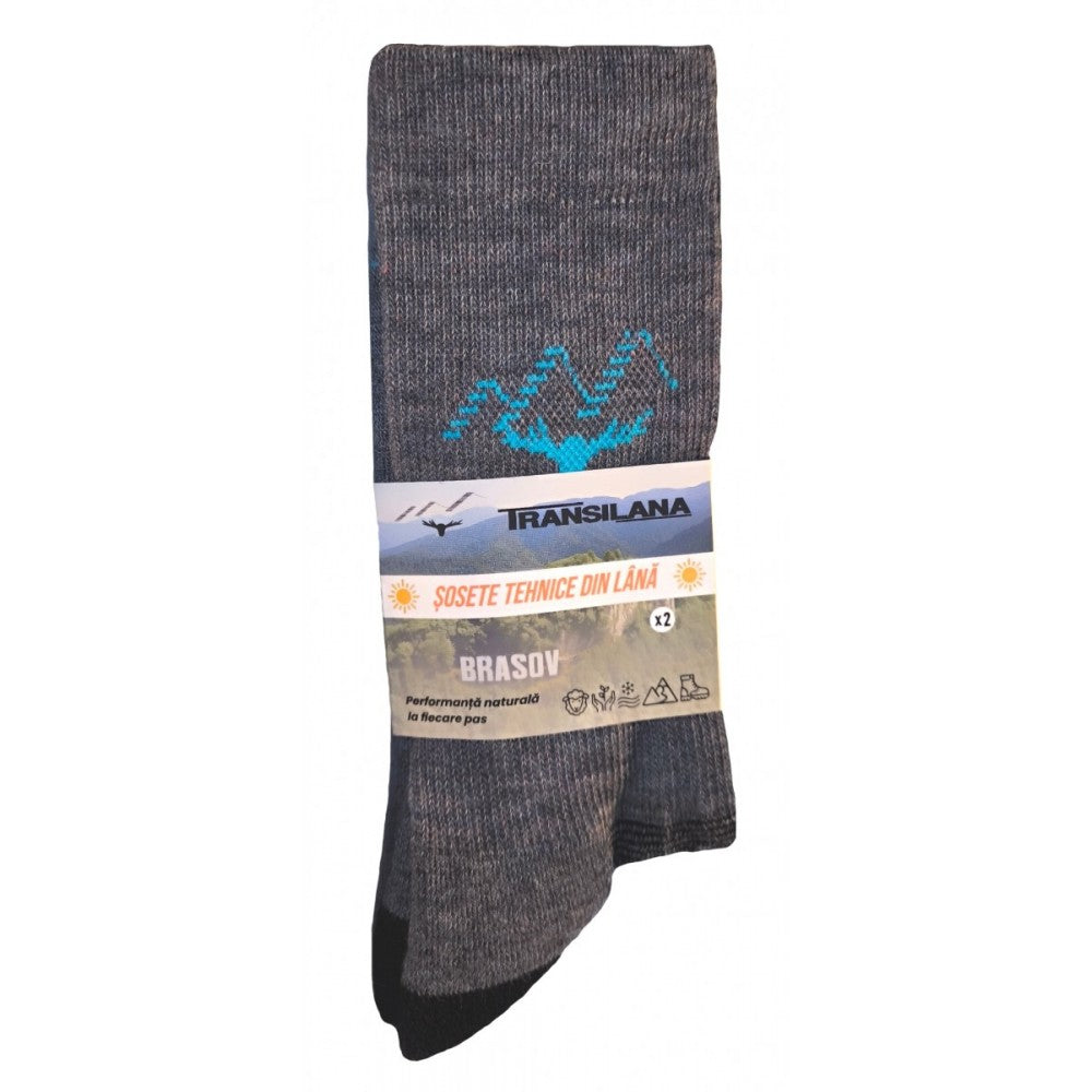 Set 2 Perechi Șosete Tehnice de Drumeție Trekking Pro SOK-TRS-001 (Măsura 43-45)