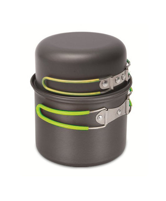 Set Vase Camping Pinguin Solo Alu – Ultra-Ușor din Aluminiu Anodizat pentru 1 Persoană (Oală + Tigaie/Capac)