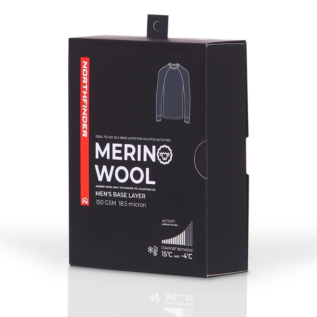 Tricou Termic Bărbați Lână Merino Northfinder ED TR-5035SNW