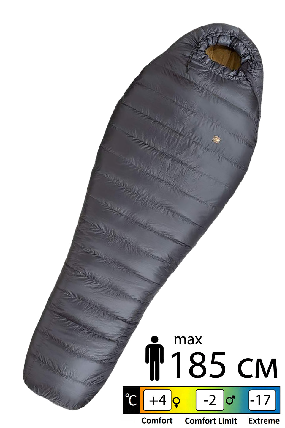 Sac de Dormit din Puf Turbat Nox 400 – Grey