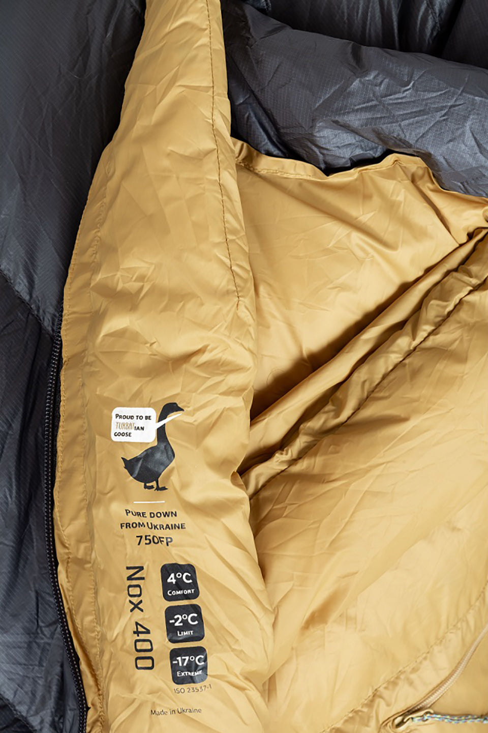 Sac de Dormit din Puf Turbat Nox 400 – Grey