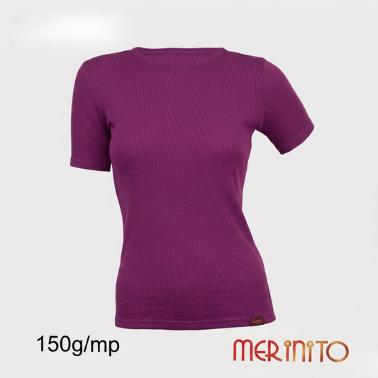 Tricou dama Merinito 150g 100% lana merinos magenta