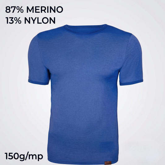Tricou Merinito 150g 87% lana merinos 13% nylon blue