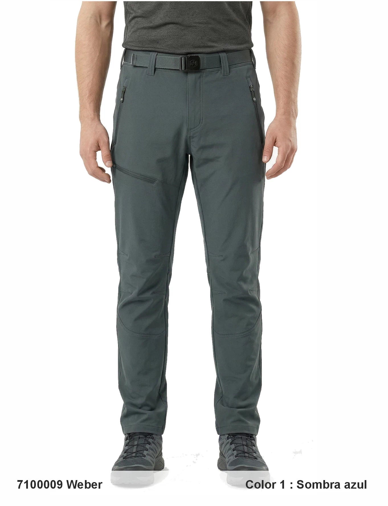 Pantaloni Drumeție și Trekking Sphere Pro Weber, Gri Închis/Albastru (Sombra Az) – Ușori și Elastici