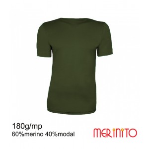 Tricou barbatesc Merinito 180g 60% merino 40% moda...